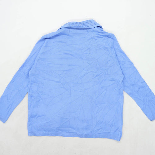 Envy Us Womens Size L-XL Cotton Blend Blue Cardigan (Regular)