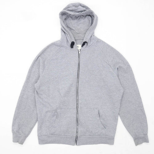 Cedarwood State Mens Size XL Cotton Blend Grey Zip Up Hoodie