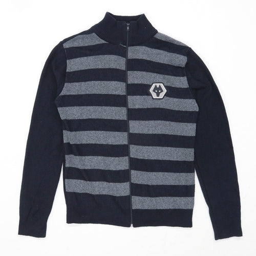 Wolves Mens Size S Striped Black Wolverhampton Wanderers Fc Jumper