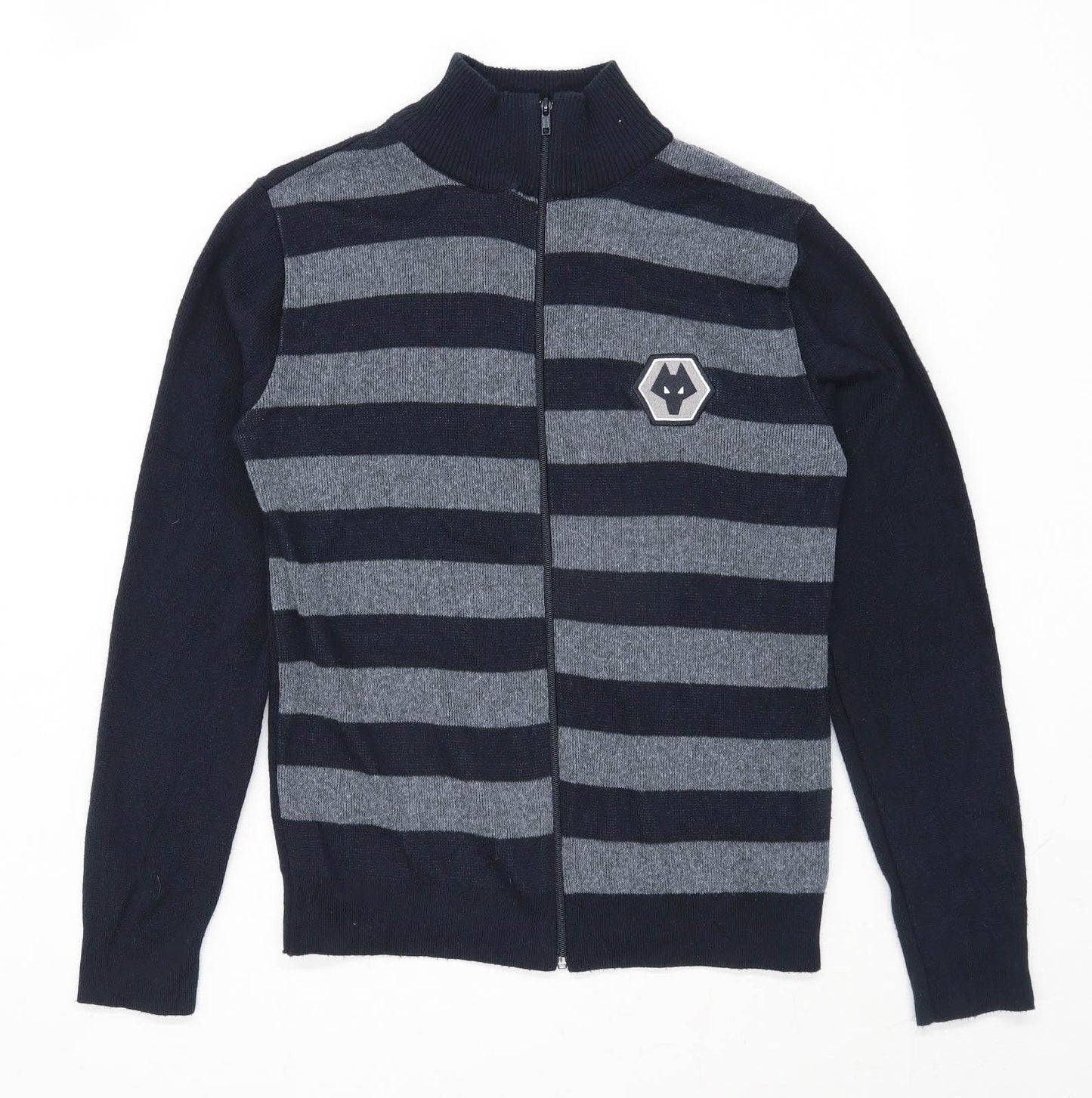 Wolves Mens Size S Striped Black Wolverhampton Wanderers Fc Jumper