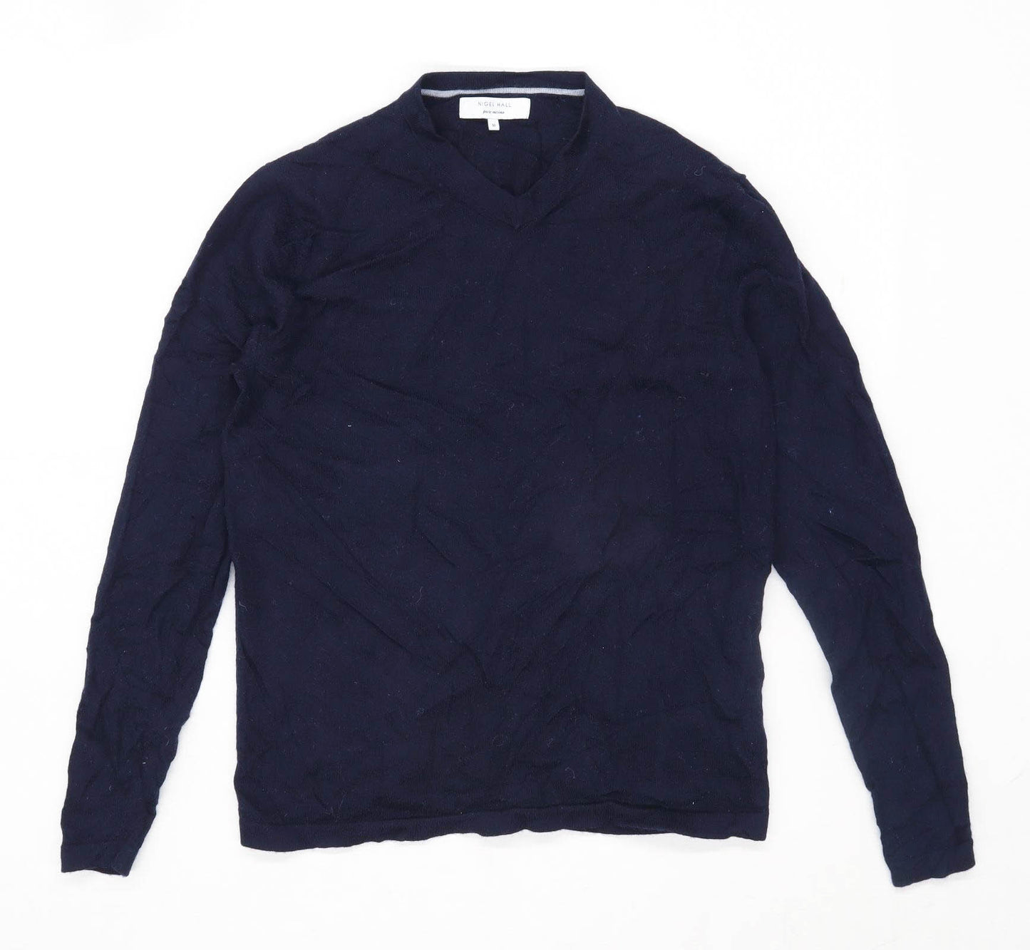 Nigel Hall Mens Size M Merino Wool Blend Black Jumper