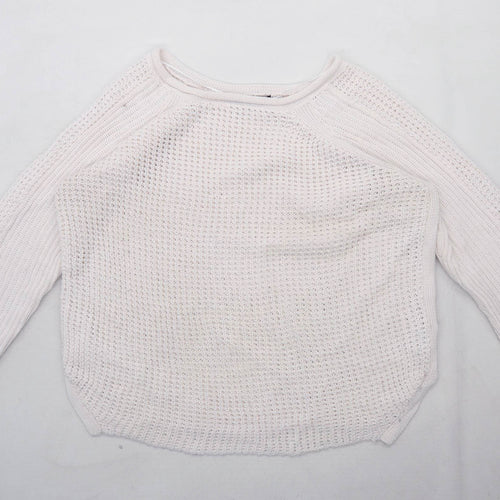 Zara Womens Size L Textured Pink Jumper (Regular)