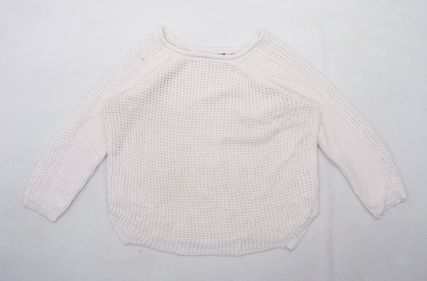 Zara Womens Size L Textured Pink Jumper (Regular)