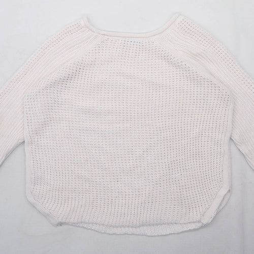 Zara Womens Size L Textured Pink Jumper (Regular)
