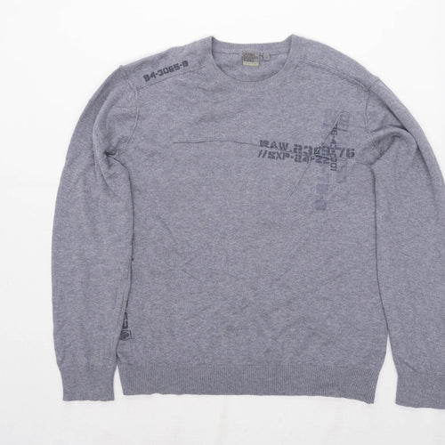 Matalan Mens Size M Cotton Grey Long Sleeve T-Shirt