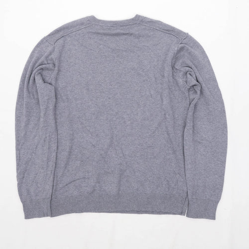 Matalan Mens Size M Cotton Grey Long Sleeve T-Shirt