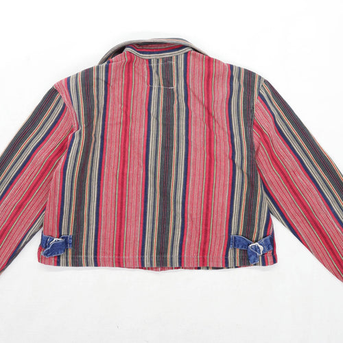 Tesco Womens Size 14 Denim Striped Red Jacket