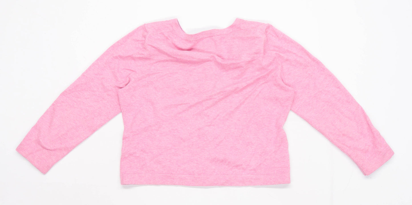 Boden Womens Size 12 Cotton Blend Pink Cardigan (Regular)