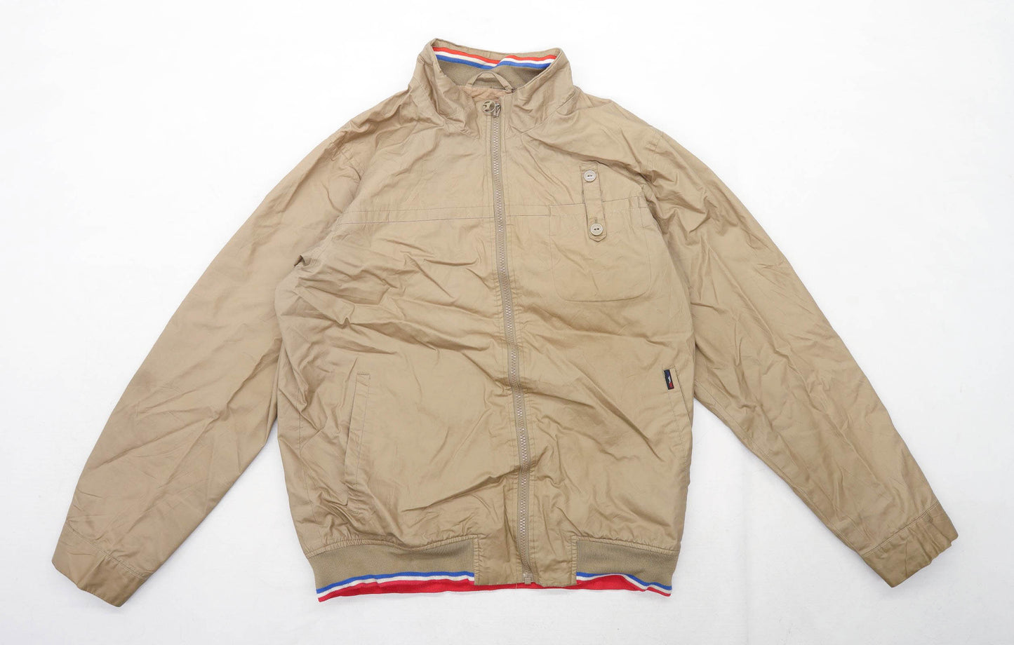 One True Saxon Mens Size L Brown Bomber Jacket