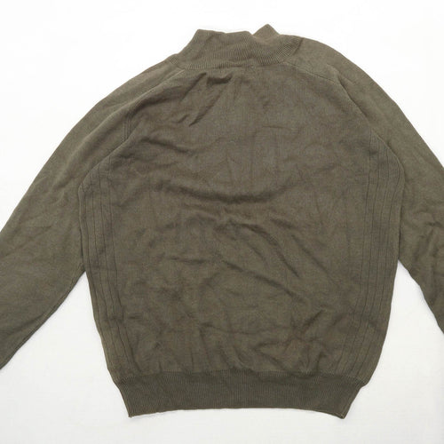 Edinburgh Woollen Mill Womens Size 14-16 Cotton Green Jumper (Regular)