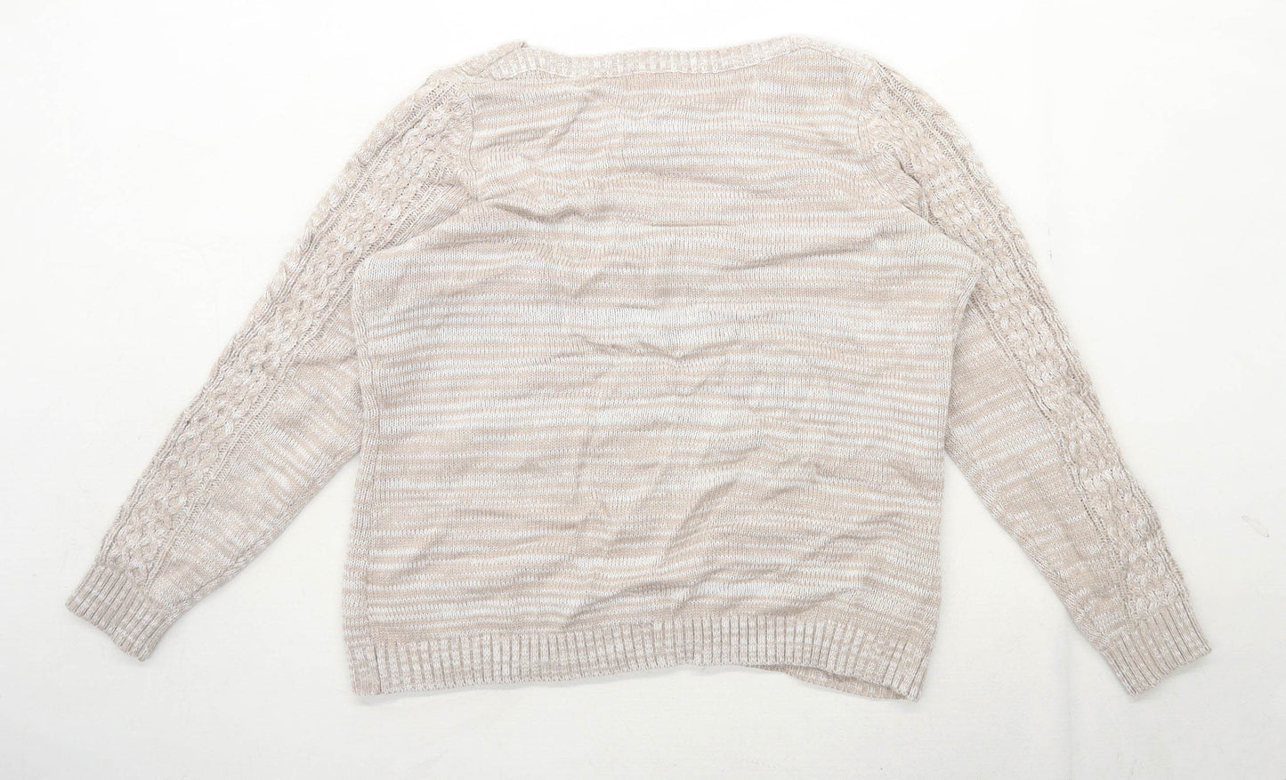 Bonmarche Womens Size M Textured Brown Jumper (Regular)