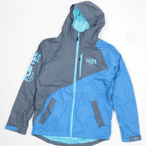 Prism Mens Size L Polyamide Blend Graphic Blue Raincoat