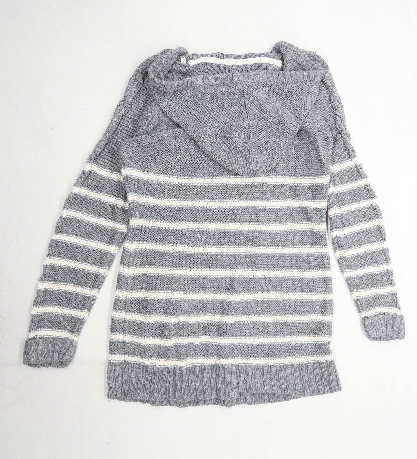 Hudson & Rose Womens Size 14 Striped Grey Jumper (Regular)