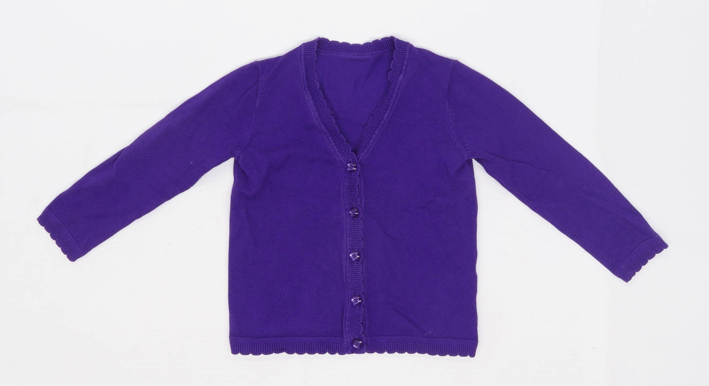 Matalan Girls Purple School Cardigan Age 5 Years
