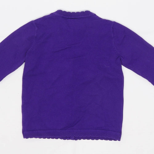 Matalan Girls Purple School Cardigan Age 5 Years