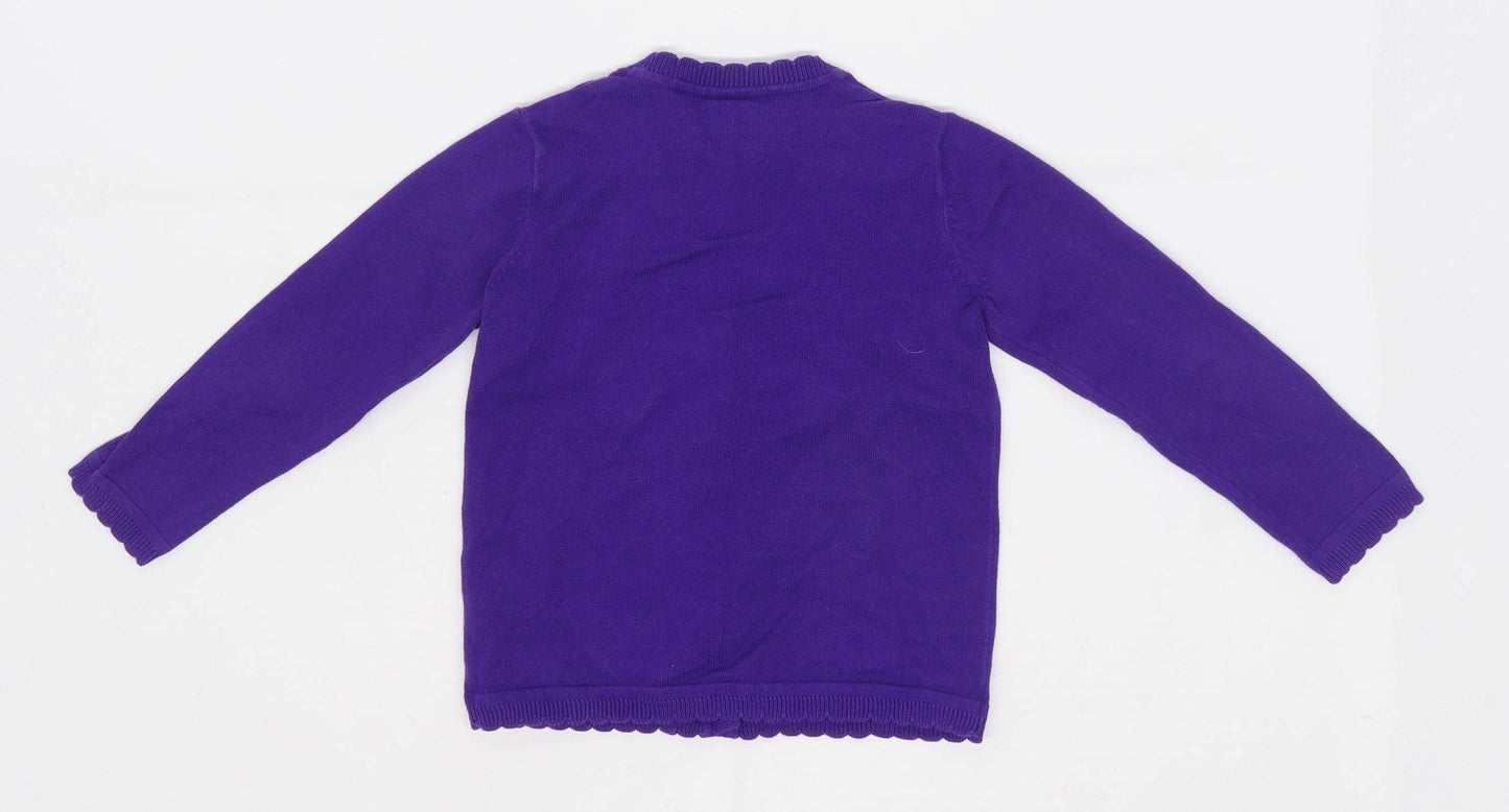 Matalan Girls Purple School Cardigan Age 5 Years