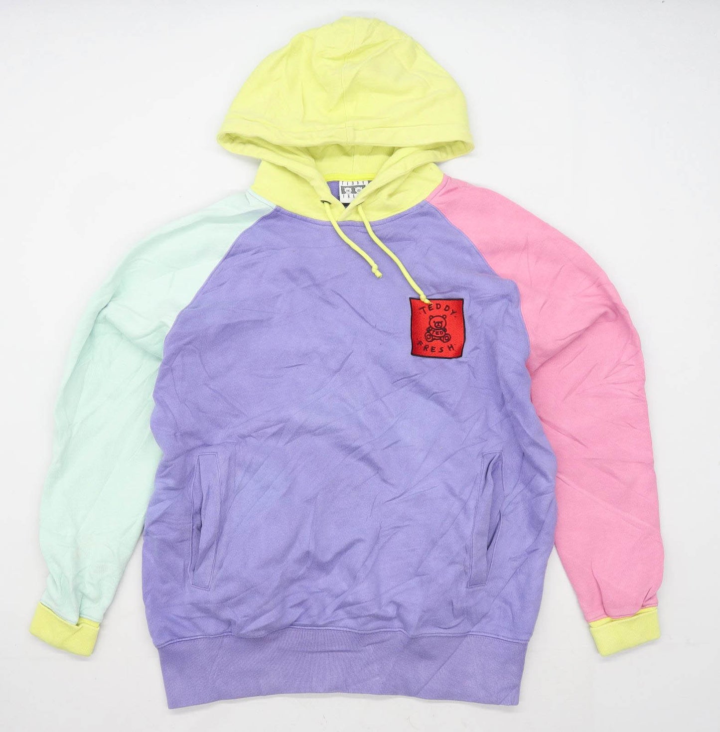 Teddy Fresh Mens Size S Cotton Blend Graphic Multi-Coloured Hoodie
