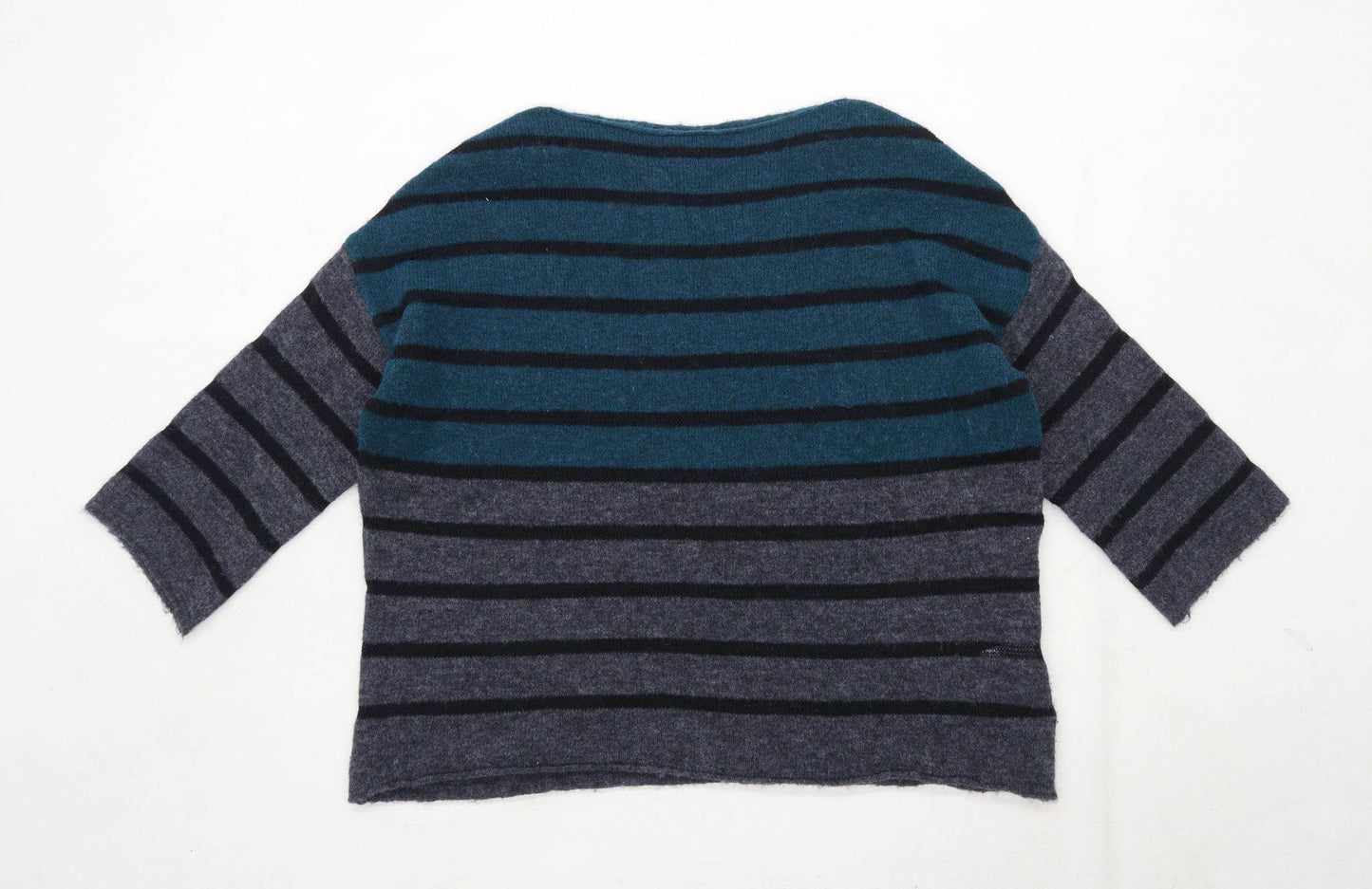 Chiaramente Womens Size L Striped Grey Jumper (Regular)