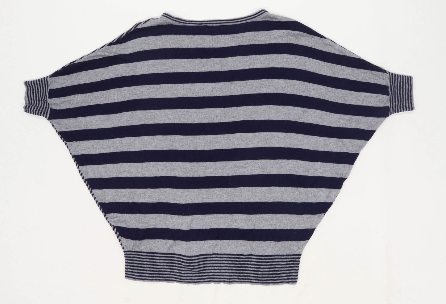 Phase Eight Womens Size S Striped Batwing Blue Grey Jumper (Regular)