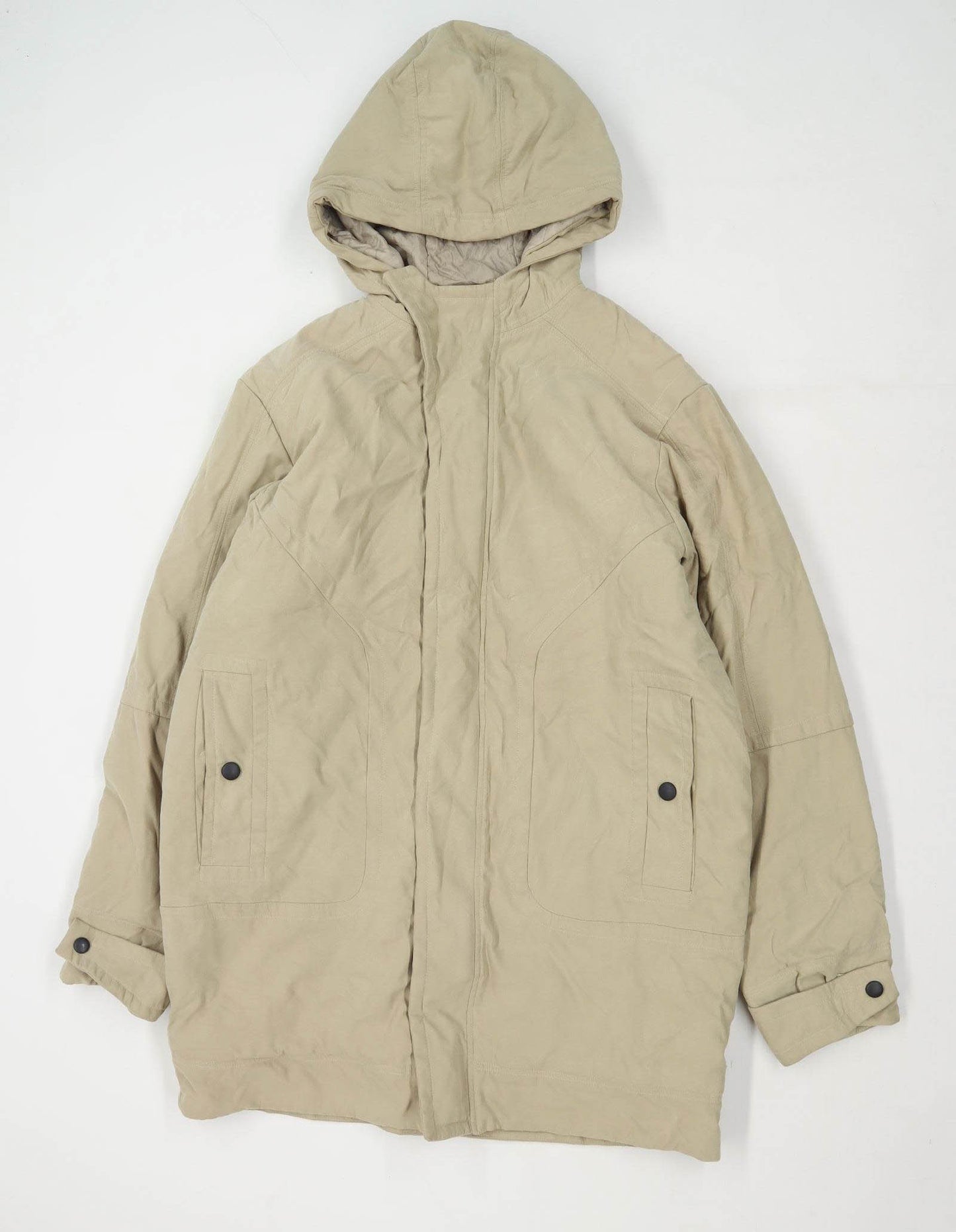 Fashion Union 2 Mens Size M Beige Poppers Coat