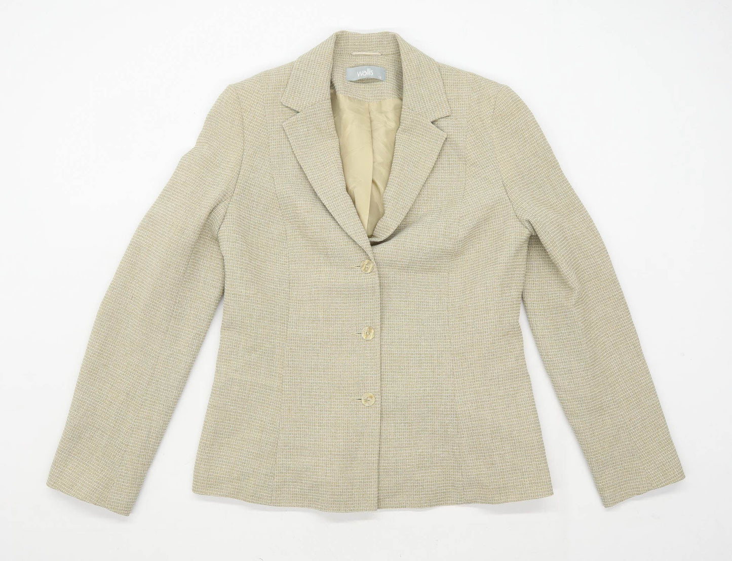Wallis Womens Size 12 Beige Blazer Jacket