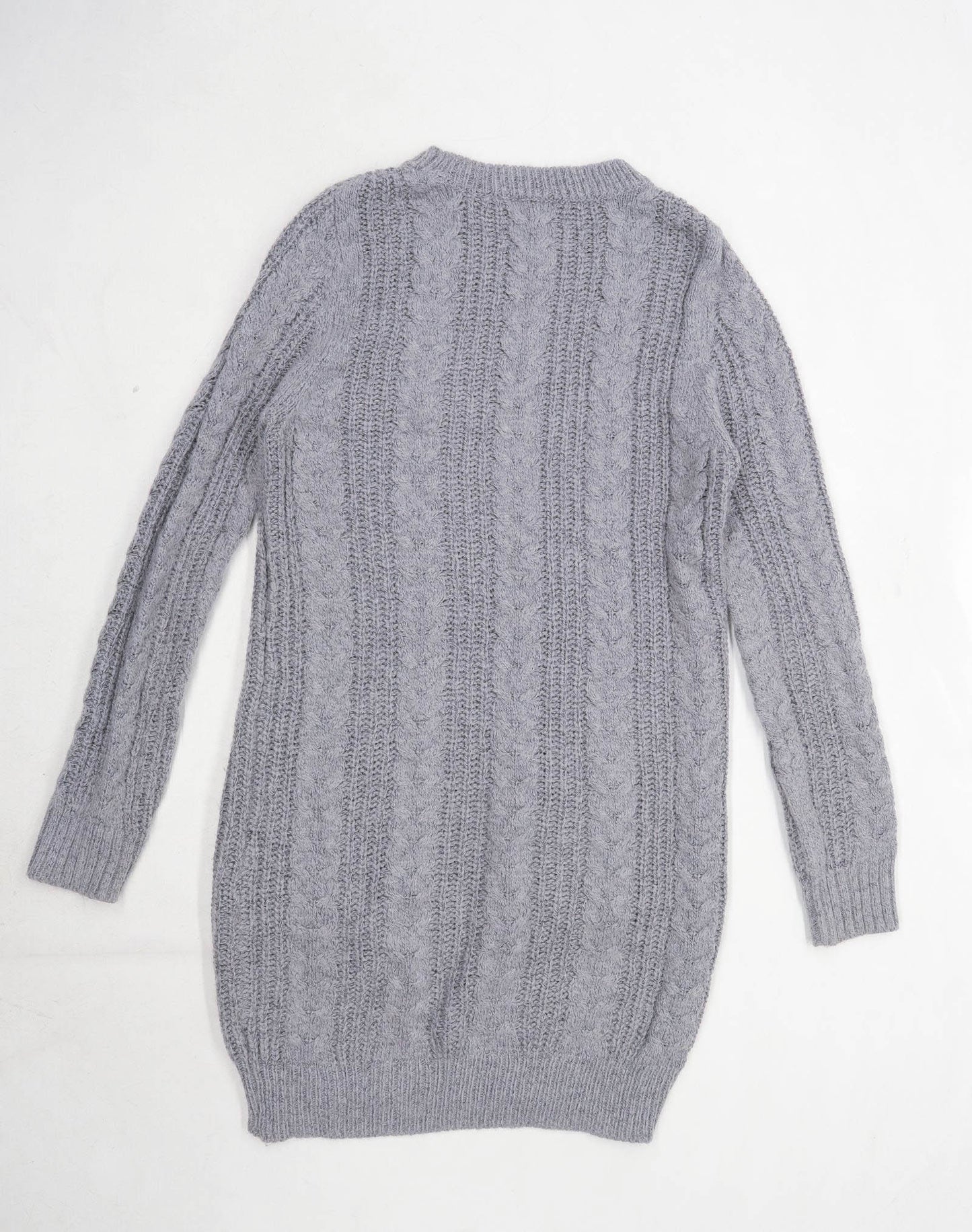 Brave Soul Womens Size S Textured Grey Jumper Dress (Regular)