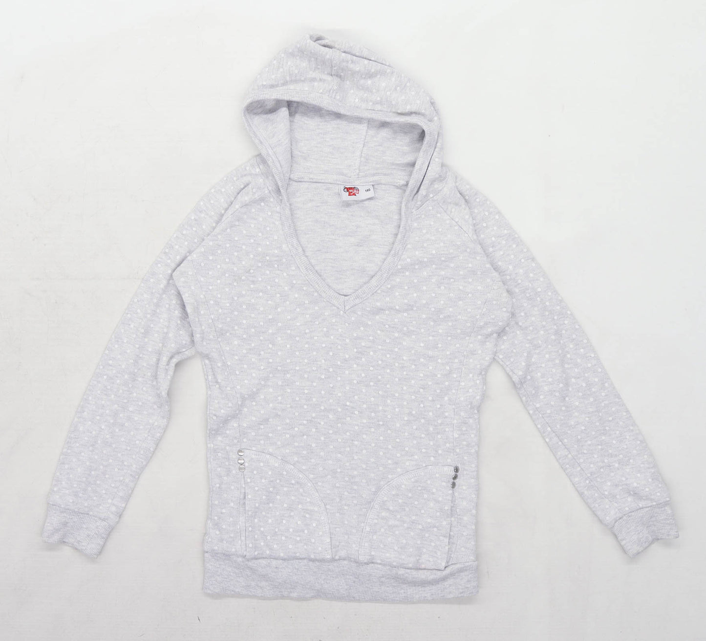 Kik Girls Spotted Grey Hoodie Age 10 Years