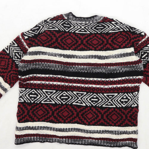 New Look Girls Striped Red Cardigan Size L