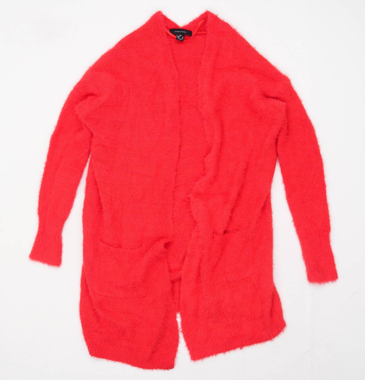 Primark Womens Size 4 Red Furry Cardigan (Regular)