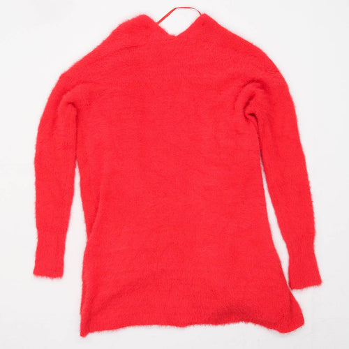 Primark Womens Size 4 Red Furry Cardigan (Regular)