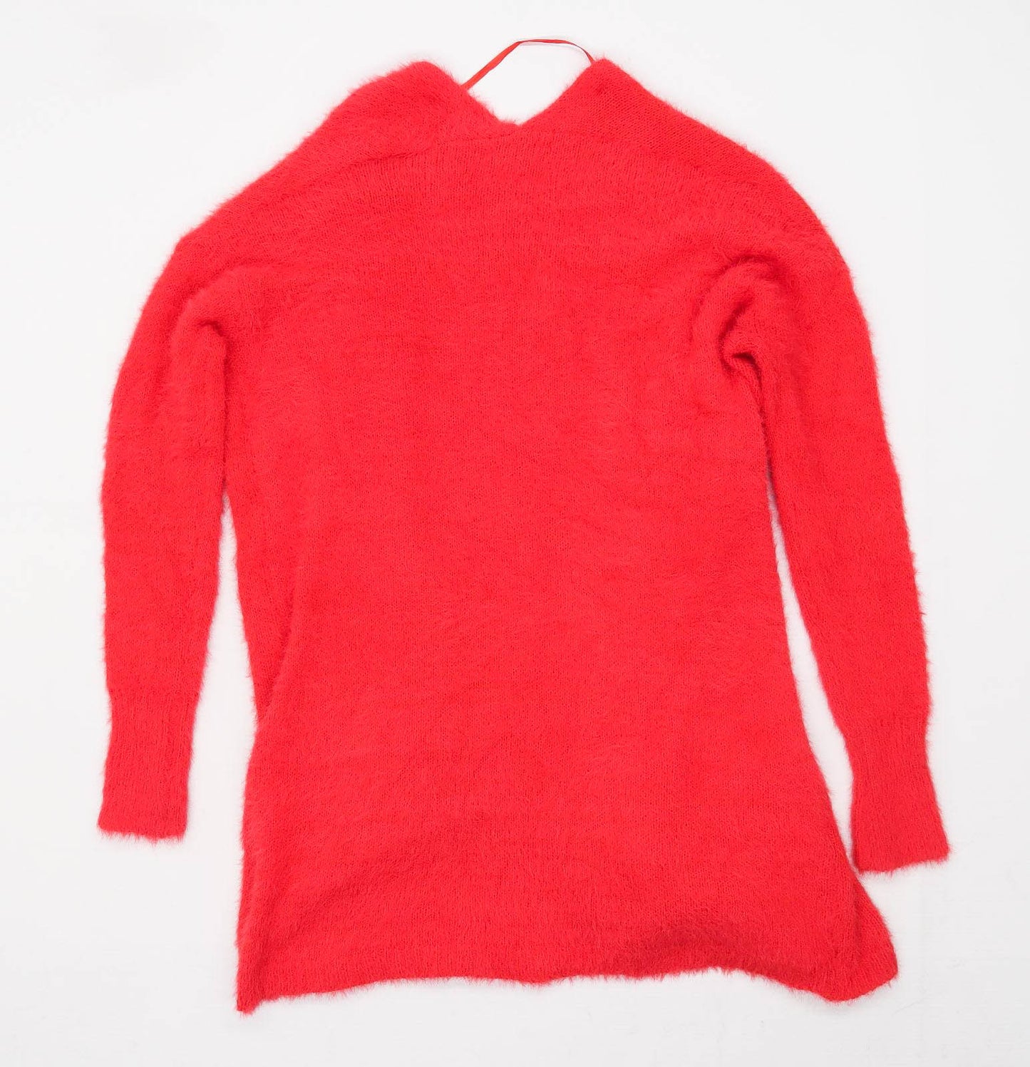 Primark Womens Size 4 Red Furry Cardigan (Regular)