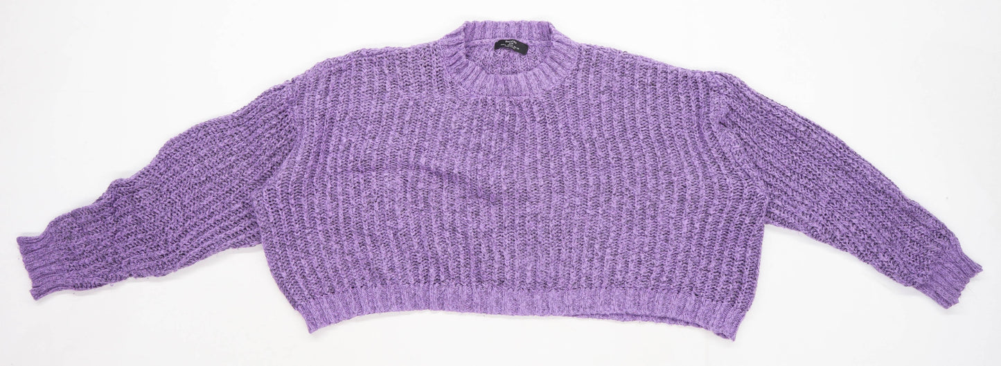 Bershka Womens Size L Purple Jumper (Regular)