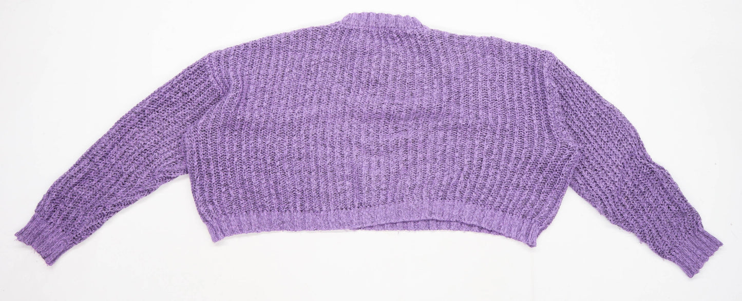 Bershka Womens Size L Purple Jumper (Regular)