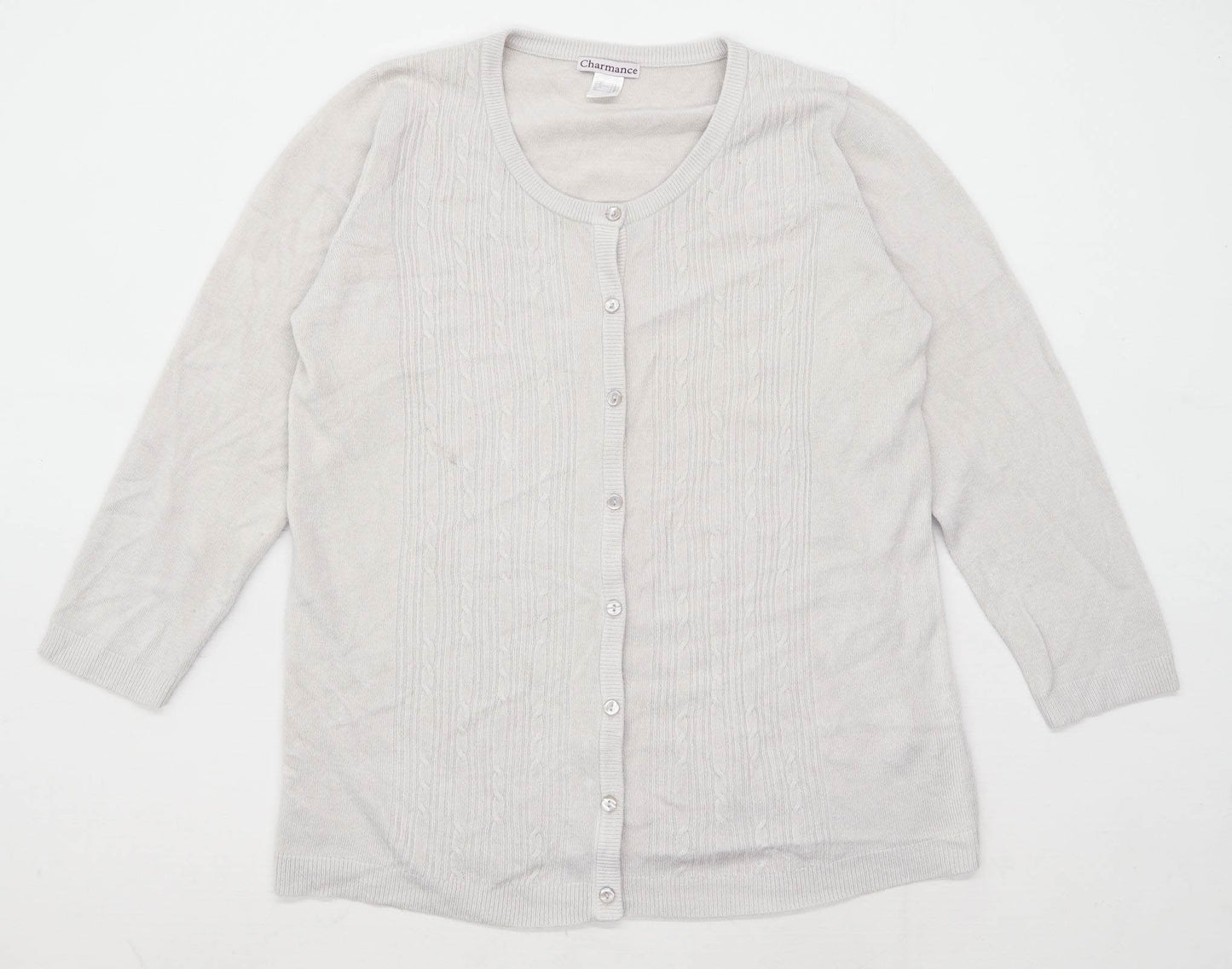 Charmance Womens Size 26 Grey Cardigan (Regular)