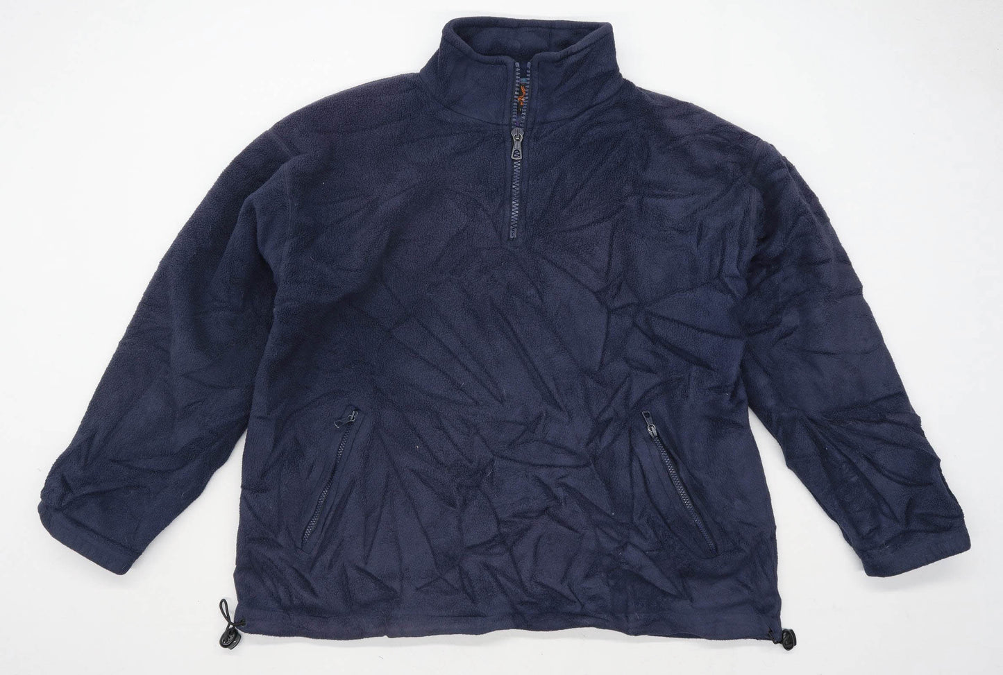 Denbigh Mens Size L Fleece Blend Blue Half Zip Jacket