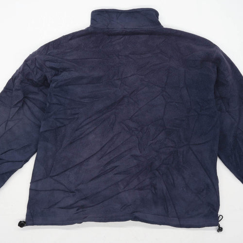 Denbigh Mens Size L Fleece Blend Blue Half Zip Jacket