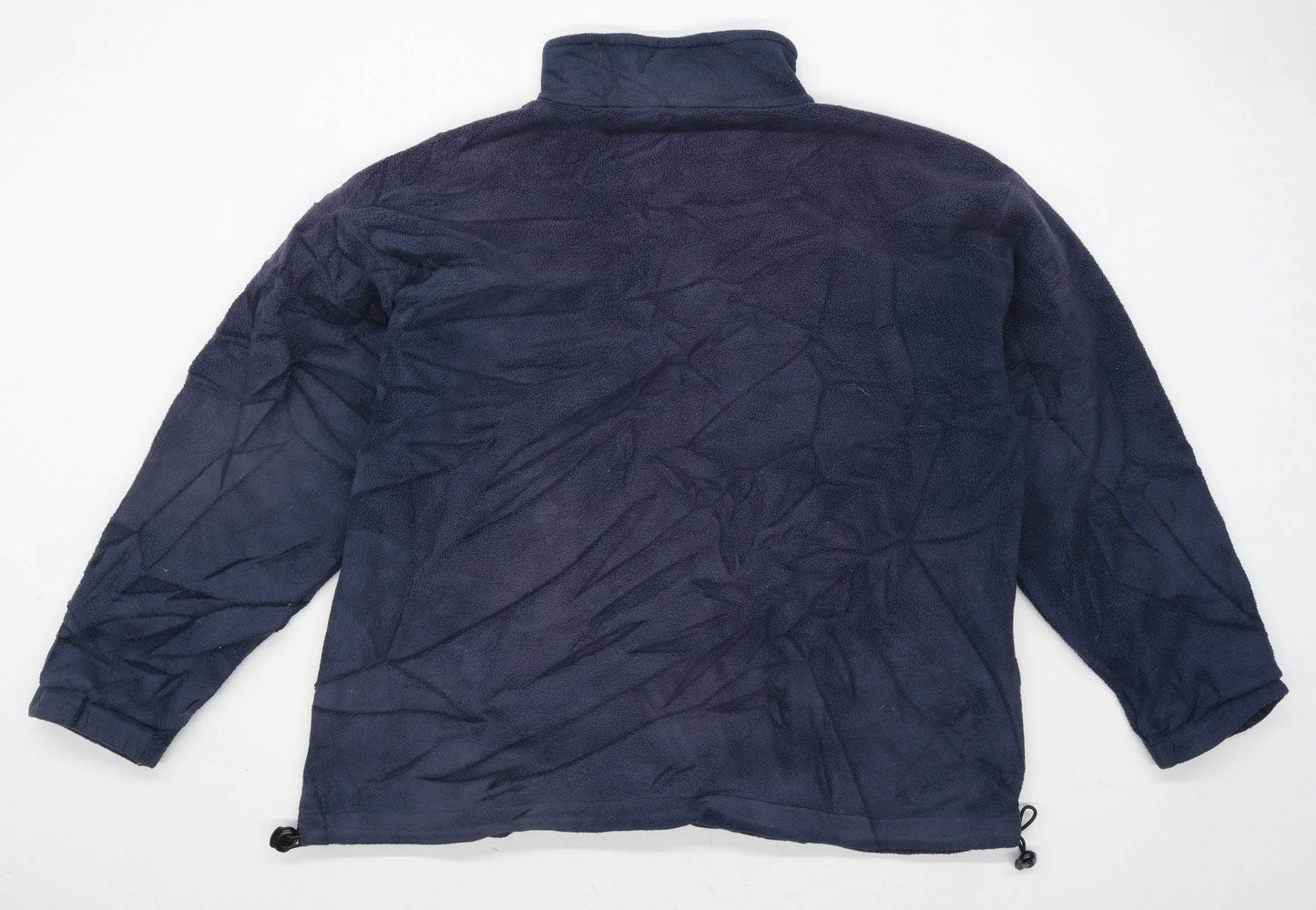 Denbigh Mens Size L Fleece Blend Blue Half Zip Jacket