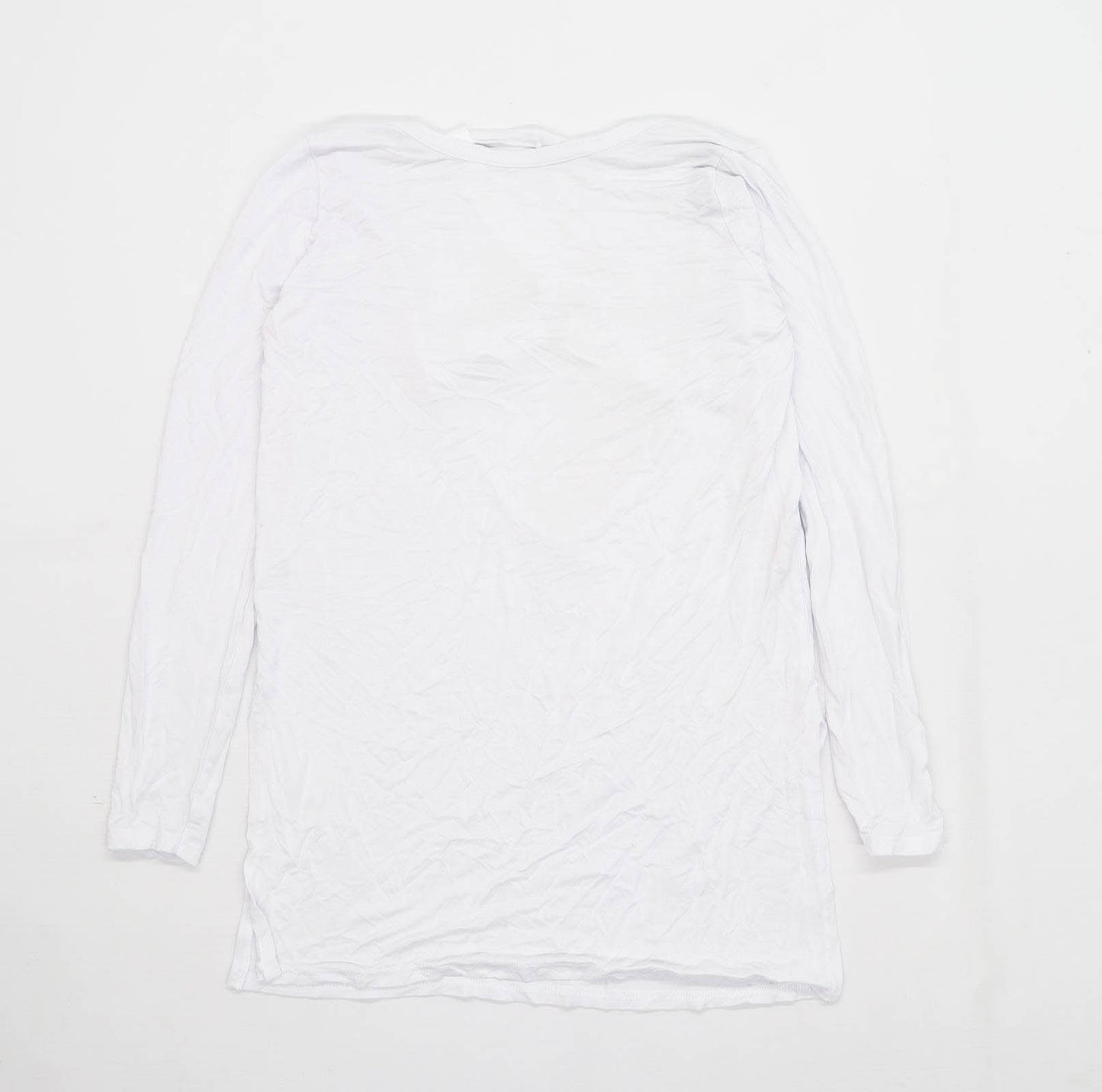 Missguided Womens Size 6 White Cut Out Back Long Sleeve T-Shirt (Regular)