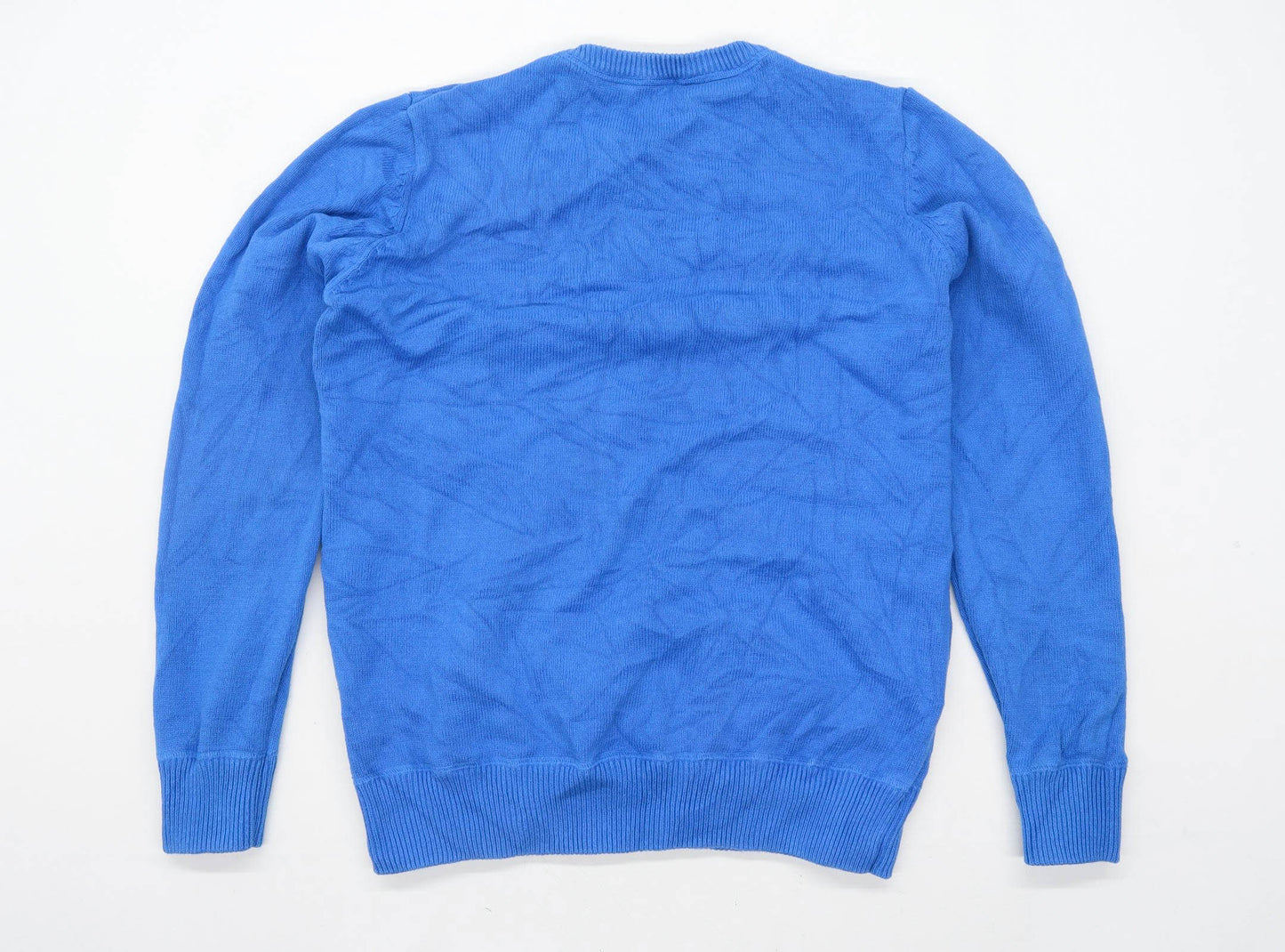 Crew Clothing Mens Size XL Cotton Blue Crew Neck Jumper