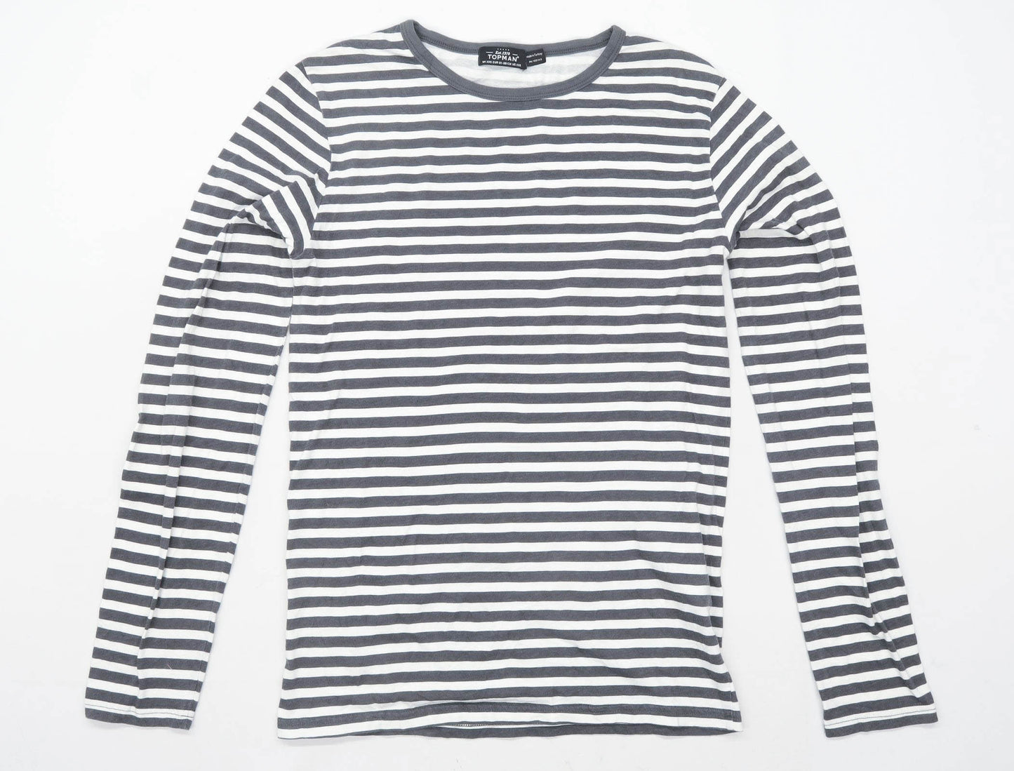 Topman Mens Size 2XS Cotton Striped Multi-Coloured T-Shirt