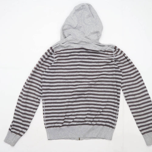 XDYE Mens Size XL Striped Grey Hoodie