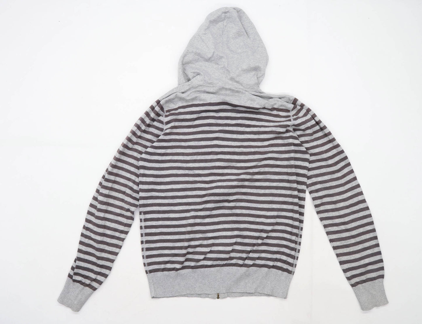 XDYE Mens Size XL Striped Grey Hoodie