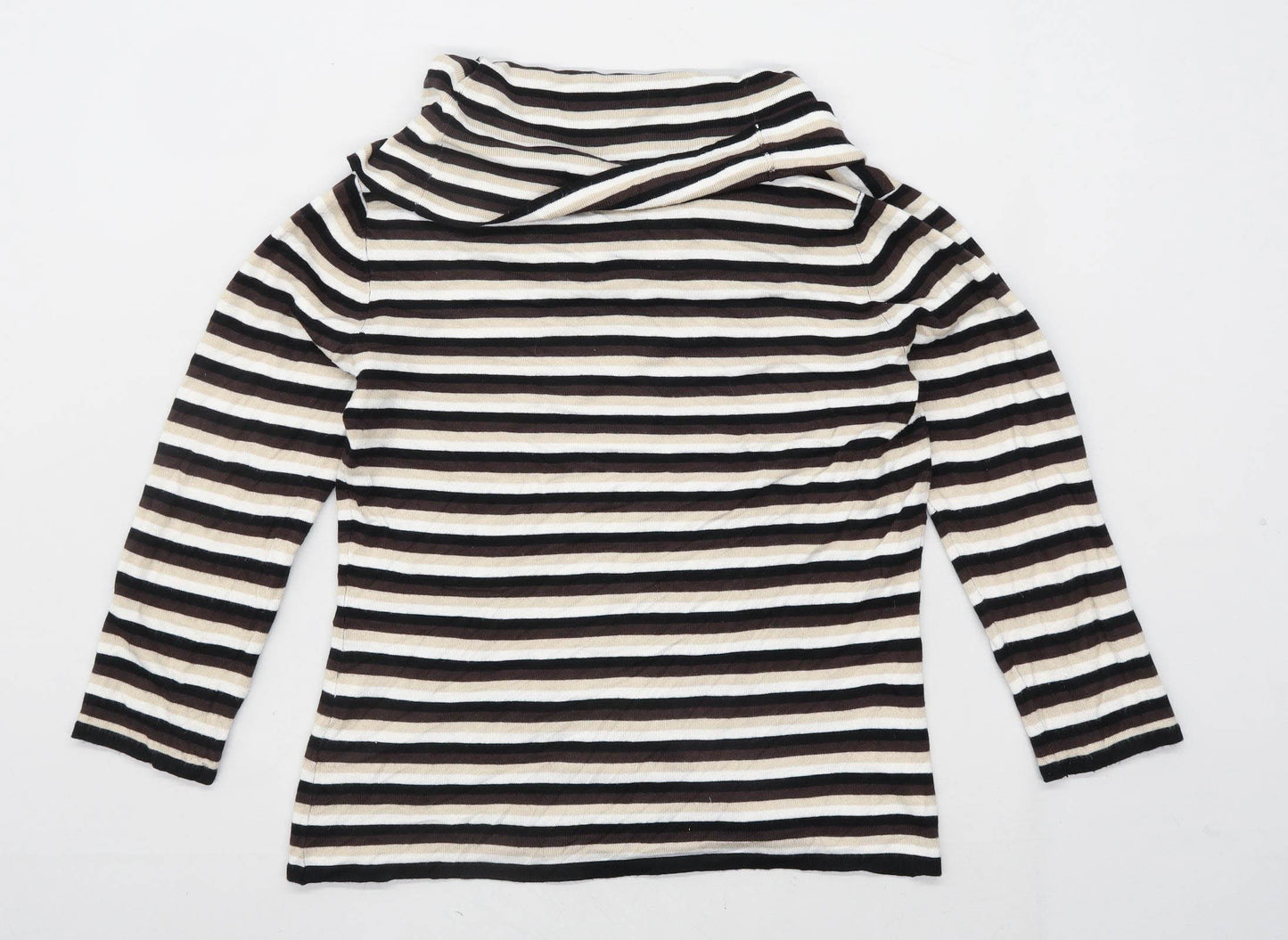 Principles Womens Size 14 Striped Cowl Neck Multi-Coloured Jumper (Regular)