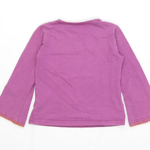 Zara Girls Floral Purple Embroidered T-Shirt Age 6 Years