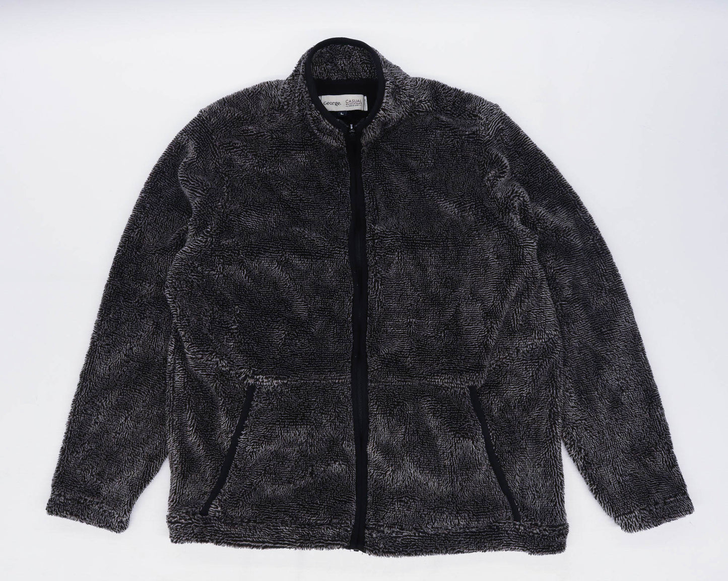 George Mens Size L Grey Fleece Jacket