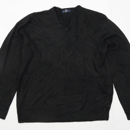 Blue Harbour Mens Size XL Black V-Neck Jumper