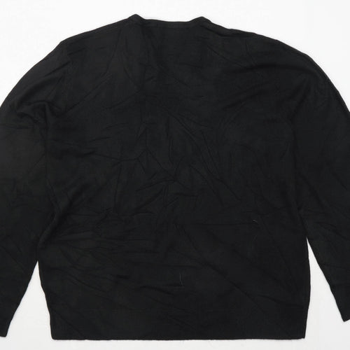 Blue Harbour Mens Size XL Black V-Neck Jumper
