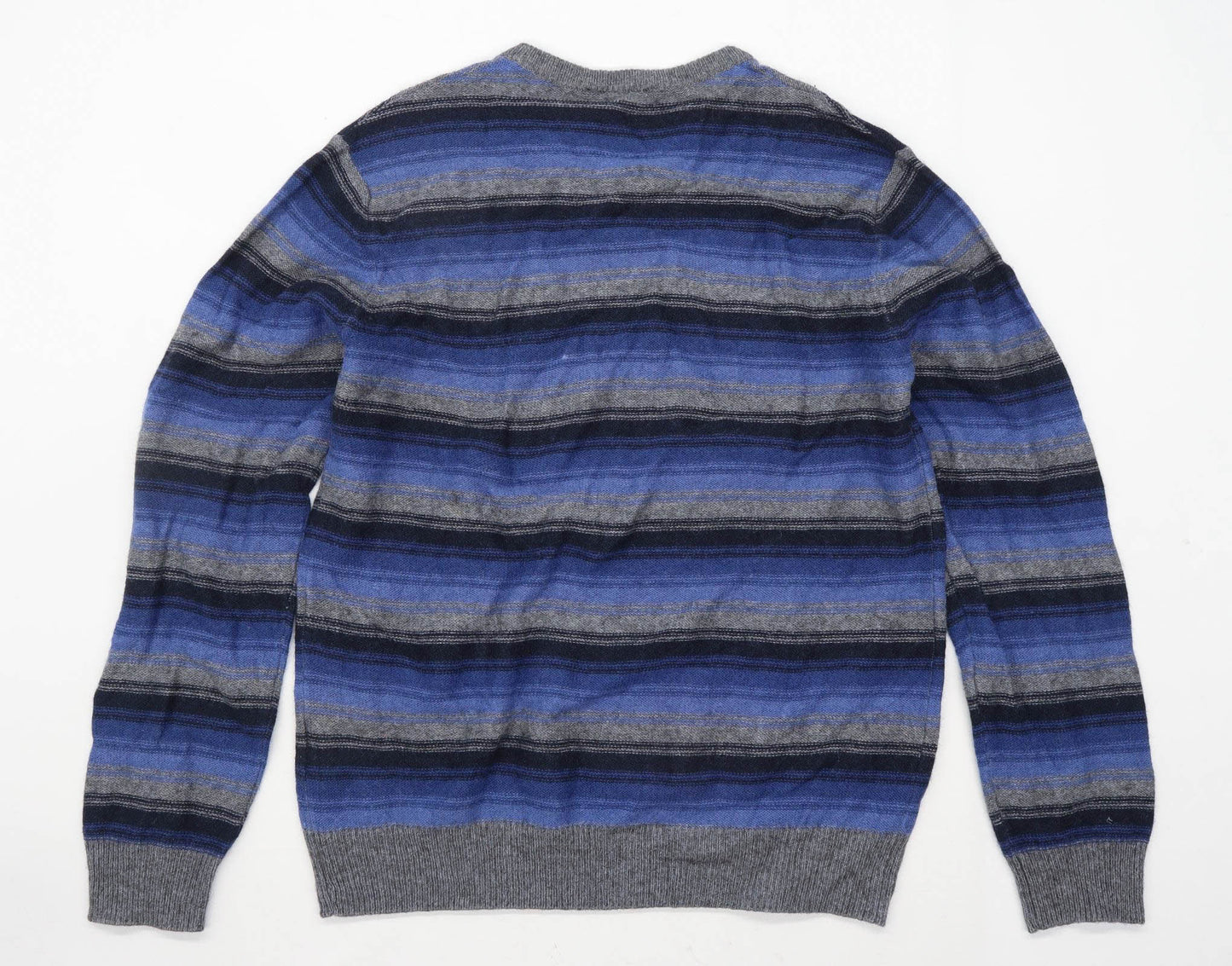Bon A Parte Mens Size L Striped Multi-Coloured V-Neck Jumper