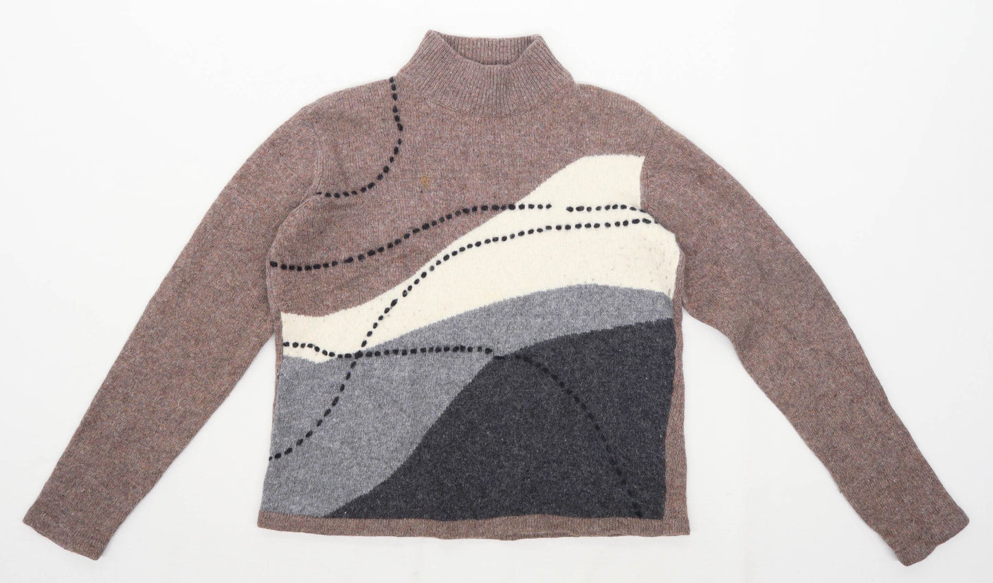 Joella Di Marco Womens Size L Lambswool Blend Brown Jumper (Regular)