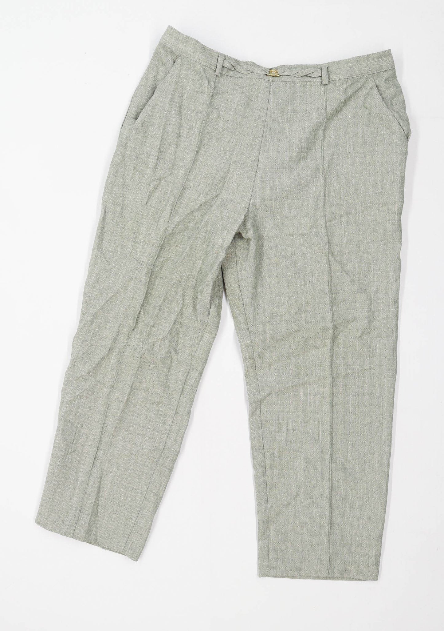 Womens Marks & Spencer Green Trousers Size 14/L25